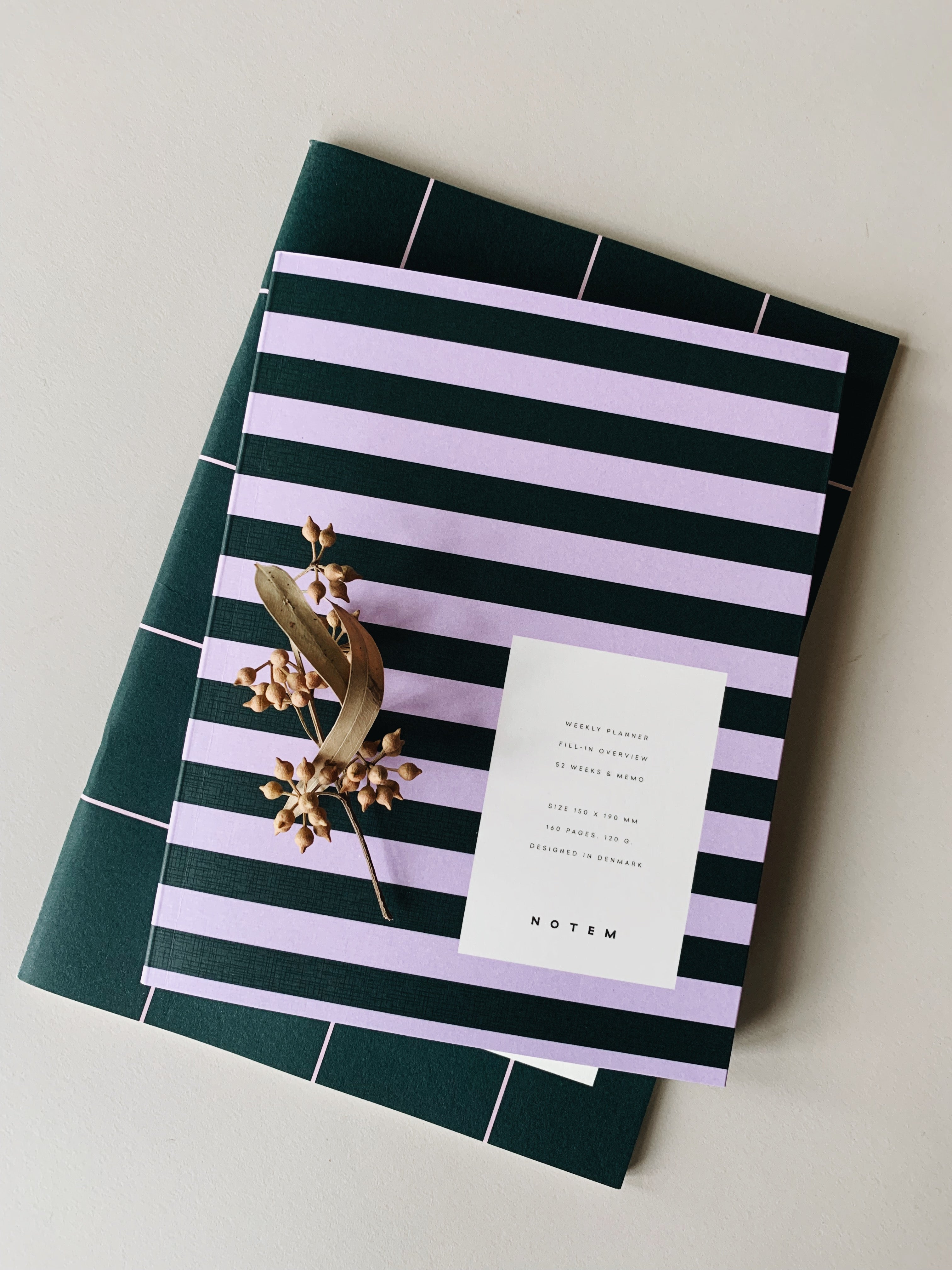 UMA Flat Lay Weekly Planner bog, medium - Green & Rose